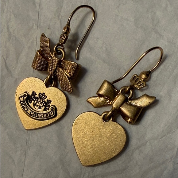 Juicy Couture Gold Bow Heart Earrings 530 - Picture 4 of 5